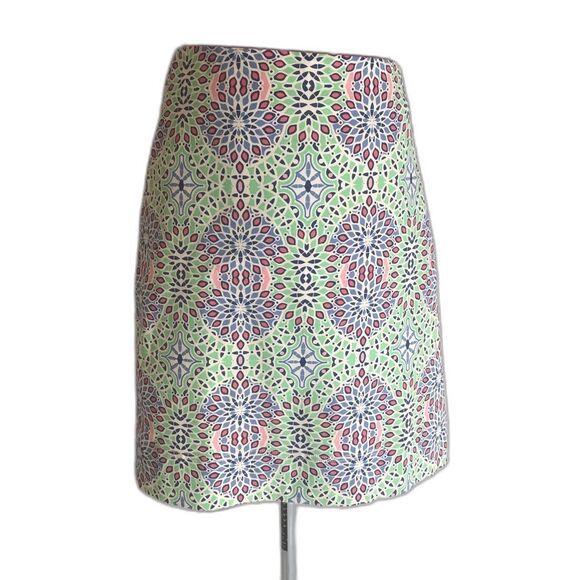 Talbots Blue & Green Medallion Print Pencil Skirt Women's Size 18 Knee Length - Picture 1 of 10